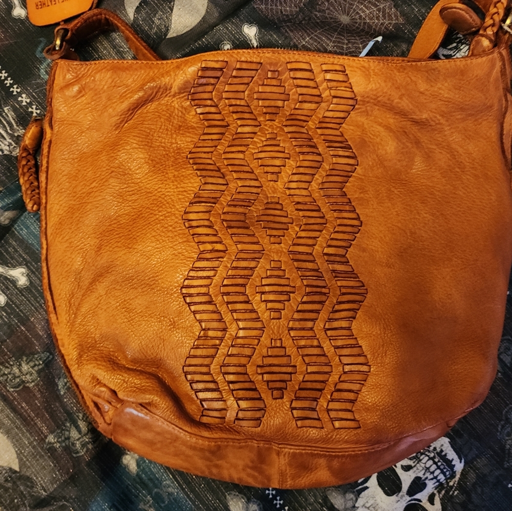 Handcrafted In India Vintage Look Woven Leather Hobo Handbag Satchel Purse - Picture 1 of 6